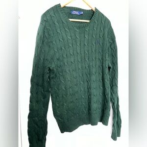 Polo Ralph Lauren cable-knit crewneck sweater (Forrest Green) Mens size L
